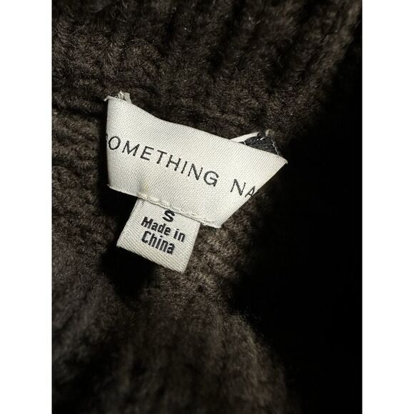 Something Navy Small Cable Knit Brown Long Sleeve Sweater Cardigan Rust Crew - Picture 8 of 10